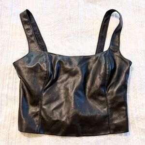 Abercrombie & Fitch Black Leather Women's Top